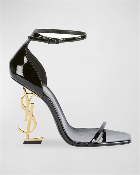 ysl black logo heels|ysl heel price.